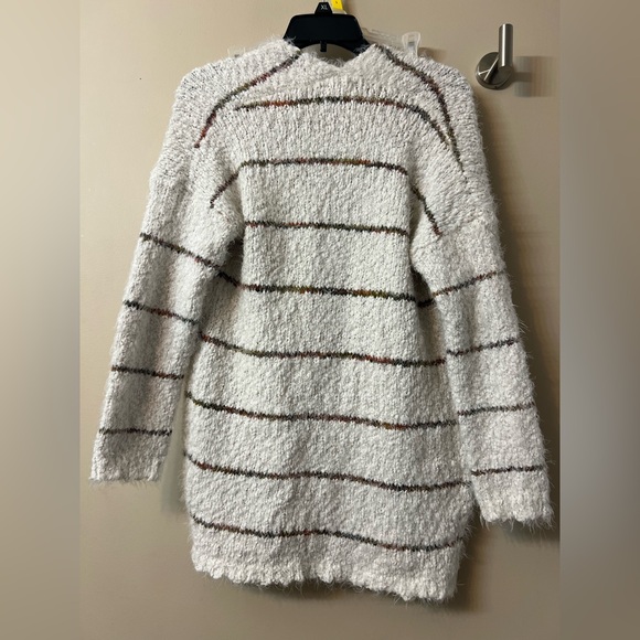 ALTAR'D STATE Mohair Eyelash Open Cardigan Sweater with Pockets Striped-Boho Med - Picture 2 of 4